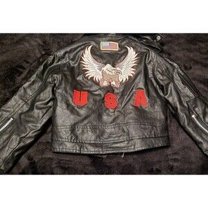 Outdoor Habitat Faux Leather Toddler's Biker Jacket 4T USA Eagle